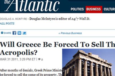 Atlantic: Θα αναγκαστεί η Ελλάδα να πουλήσει την Ακρόπολη;
