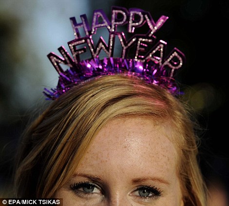 A party goer in Sydney celebrates the New Year