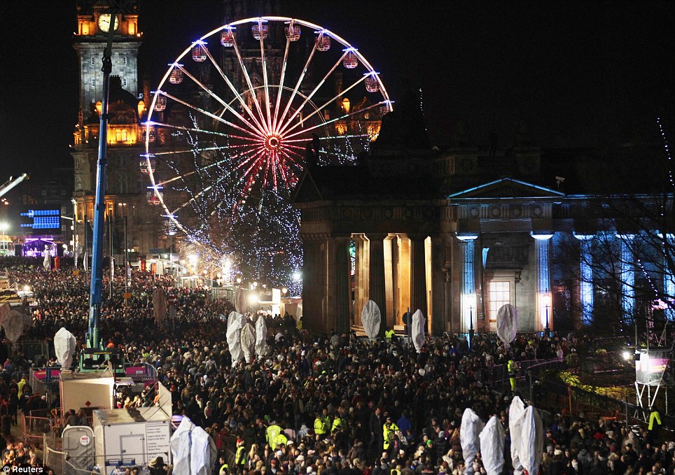 EDINBURGH: Crowds fill Princess Street as a huge party gets underway to mark the start of the New Year