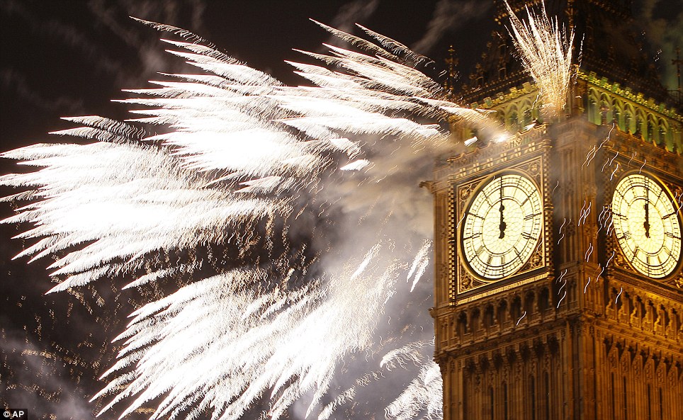 LONDON: Fireworks explode over the Houses of Parliament
