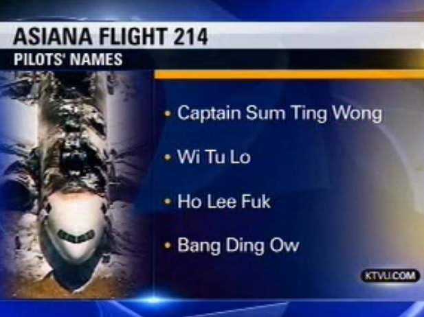Μήνυση για τα «ονόματα» των πιλότων της θα κάνει σε κανάλι του Σαν Φρανσίσκο η Asiana Airlines