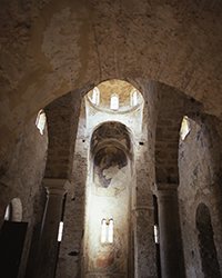Sunvil Greece: Interior of Ayia Sofia, 14th century Byzantine church, Mystra, Peloponnese, Greece