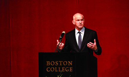 Former Greek Prime Minister George Papandreou Speaks At Winston Center Event