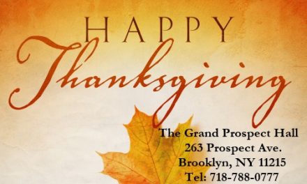 Για την ημέρα των Ευχαριστιών, ολόθερμες ευχές από το Grand Prospect Hall