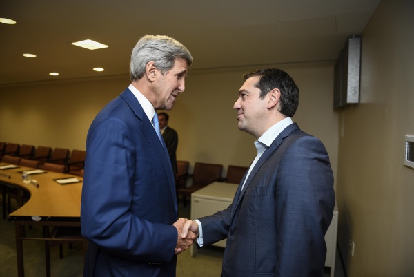 Συνάντηση Τσίπρα με τον Αμερικανό Υπουργό των Εξωτερικών, Τζον Κέρυ