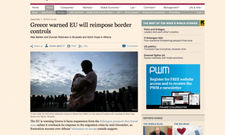 FT: Απειλείται με έξοδο από τη Σένγκεν η Ελλάδα