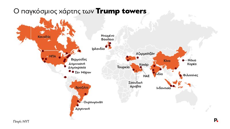 Τα επιχειρηματικά συμφέροντα του Τραμπ σε όλο τον κόσμο