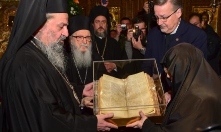 Stolen holy manuscript is returned to the Metropolis of Dram Greece by Archbishop Demetrios
