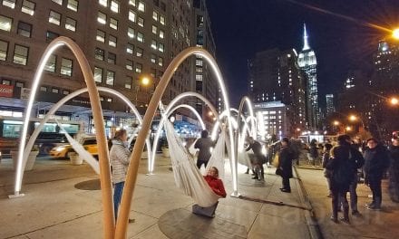New York’s “Flatiron Sky-Line” installation is the work of two Greek architects