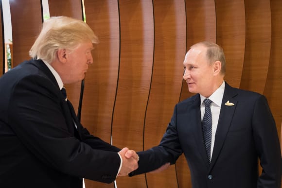 Trump meets Putin and shake hands…