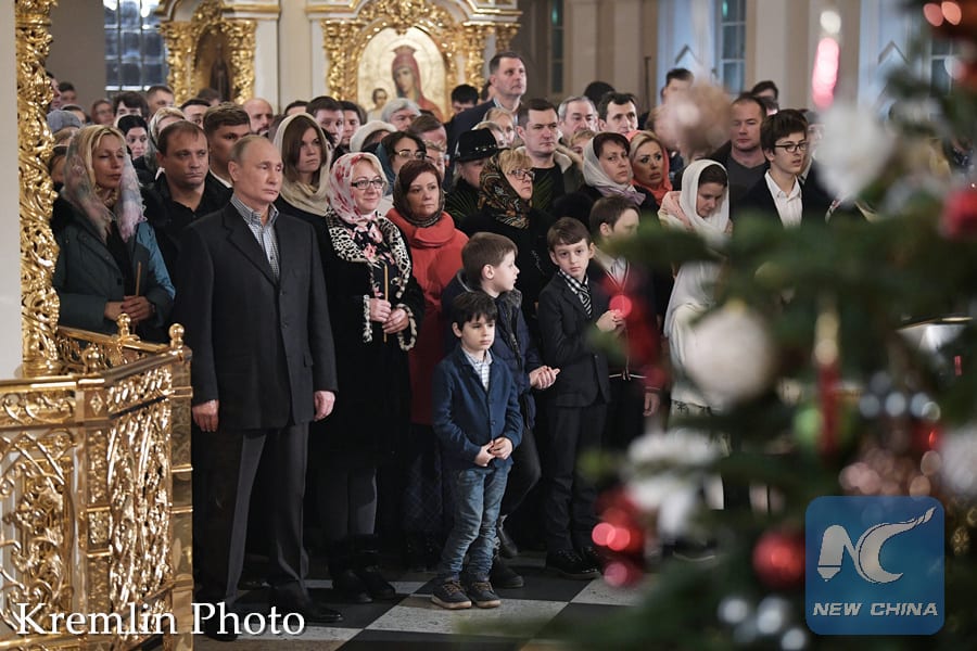 Putin Hails ‘Eternal Christian Values’ Amid Orthodox Christmas Celebrations