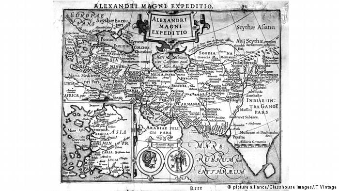 A 17th century map showing the extent of Alexander the Great's empire (picture alliance/Glasshouse Images/JT Vintage)