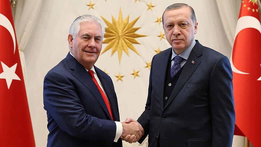 Tillerson meets Erdogan to ease Turkey tensions
