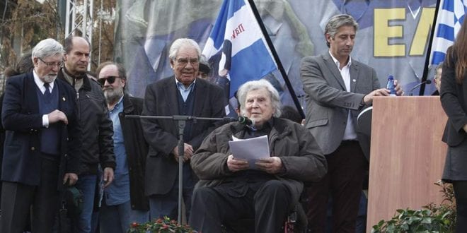 Mikis Theodorakis speaks of “left-wing fascism” and gets new surreal friends