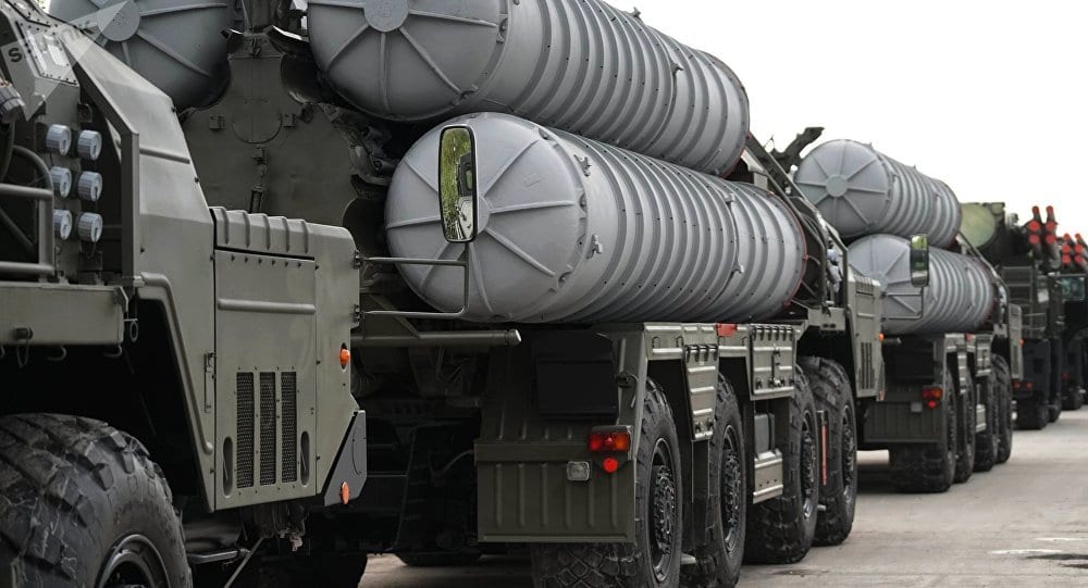 An S-400 anti-aircraft missile system during the preparation of military equipment for the military parade marking the 73rd anniversary of the victory in the Great Patriotic War, in Kaliningrad